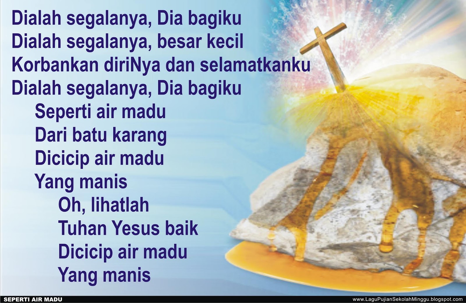 Lirik Lagu Pujian Rohani Kristen Sekolah Minggu Gereja Tuhan Yesus Seperti Air Madu