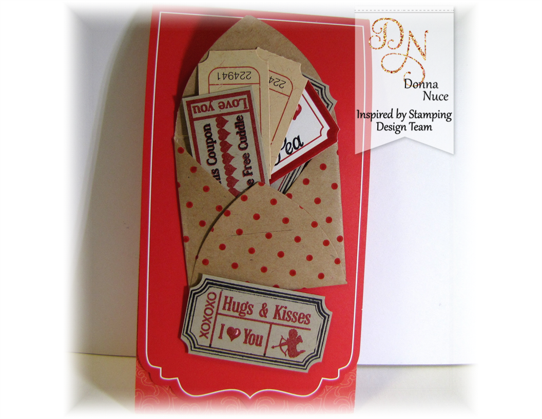 Inspired by Stamping, Crafty Colonel, Vintage Tickets, Valentine's Card