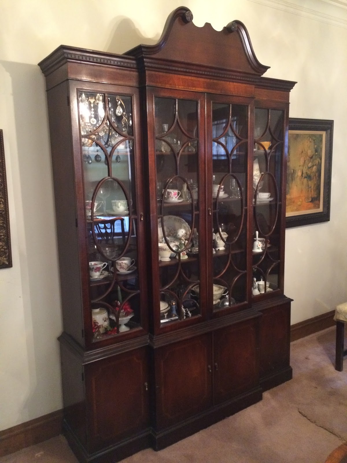Sydney Barton Painted Furniture Pale Gray China Cabinet Pale Gray China Cabinet