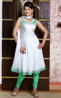 White churidar summer frocks Pakistani fashion. - Fashion world latest 2014