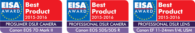 Canon is recognised with three esteemed EISA Awards for EOS and EF-lens products