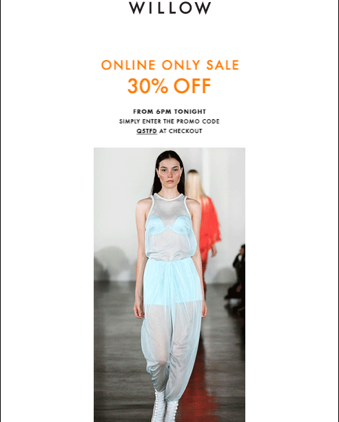 willow cashmere discount code