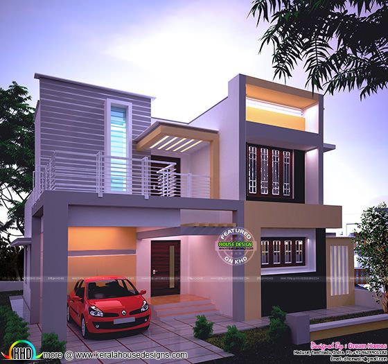 1538 sq-ft beautiful modern house in night view