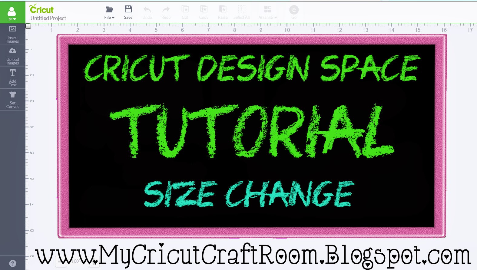 My Cricut Craft Room Cricut Design Space Image Size Change