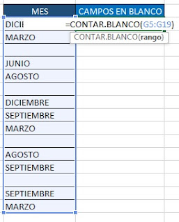 Función CONTAR.BLANCO En Microsoft Excel