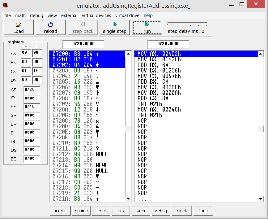 Program to add numbers using register addressing in Assembly Language ...