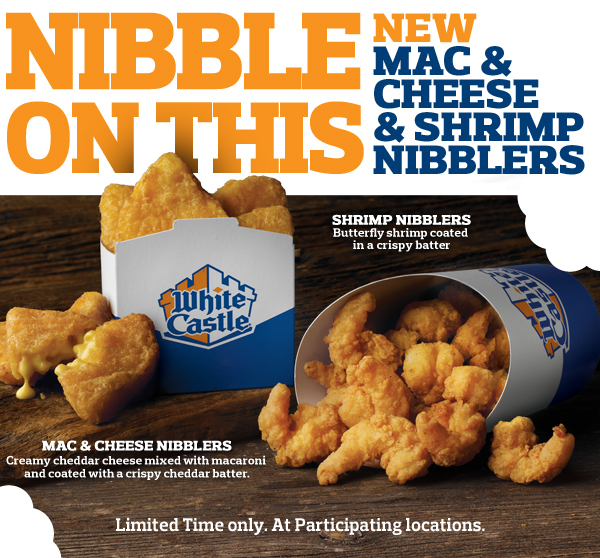 News White Castle New Shrimp and Mac & Cheese Nibblers Brand Eating