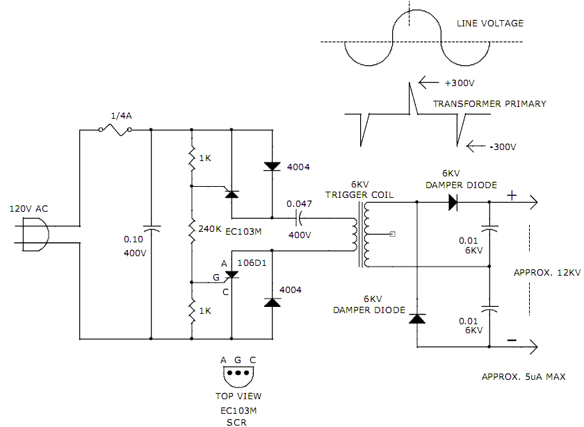 12KV High Voltage Generator Circuit Diagram