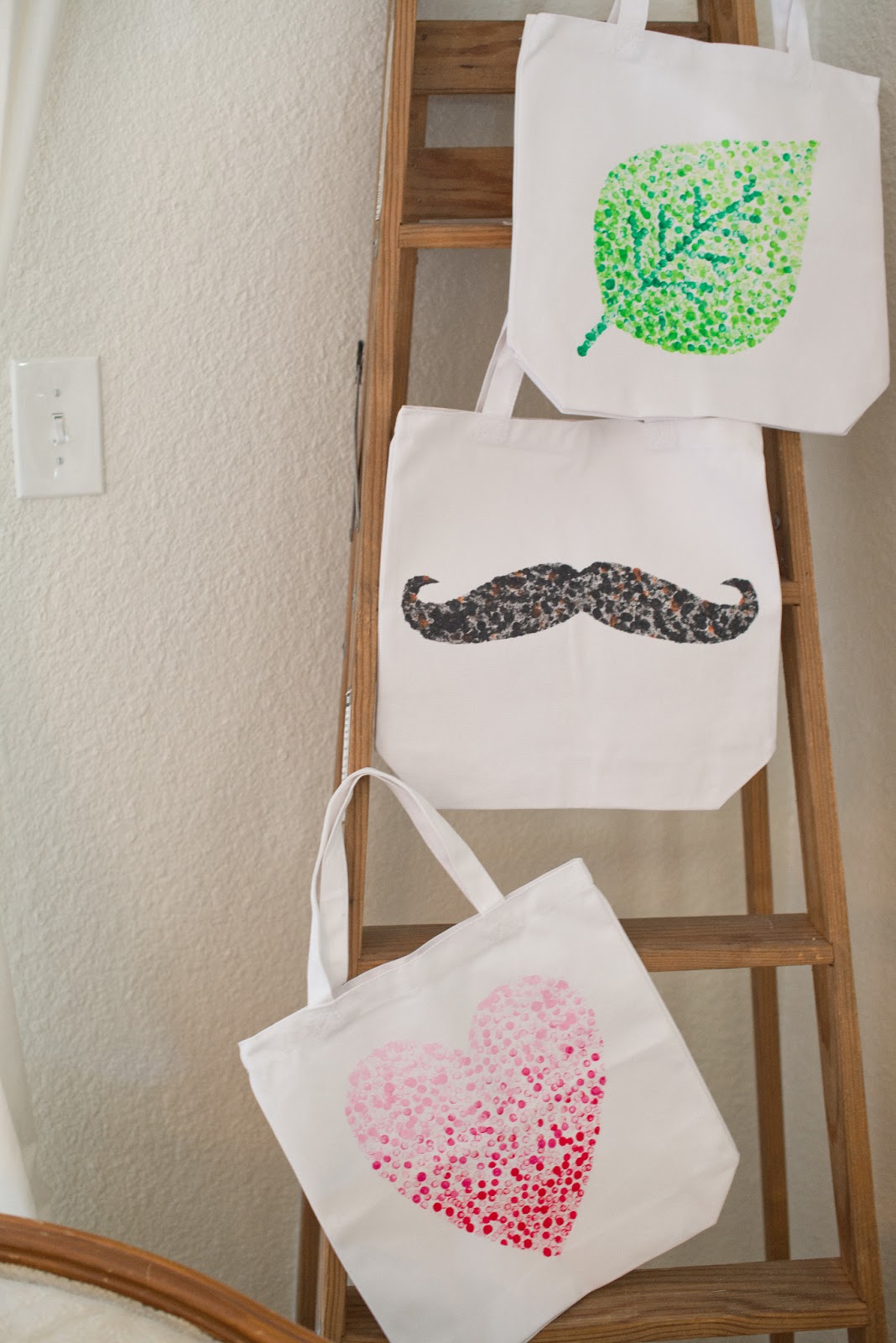 Domestic Fashionista DIY Eraser Stamped Tote Bag Tutorial