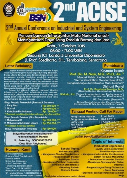 EVEN: Annual Conference on Industrial and System Engineering Undip