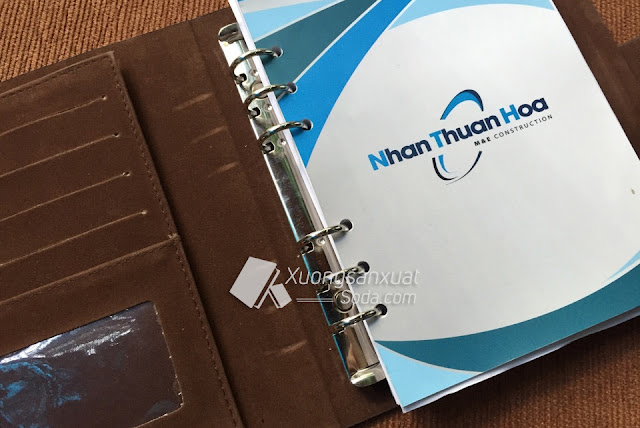 sản xuất sổ bìa da