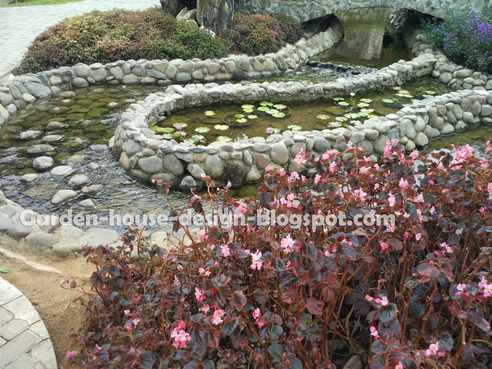 Backyard Stream Design For Tropical Garden House