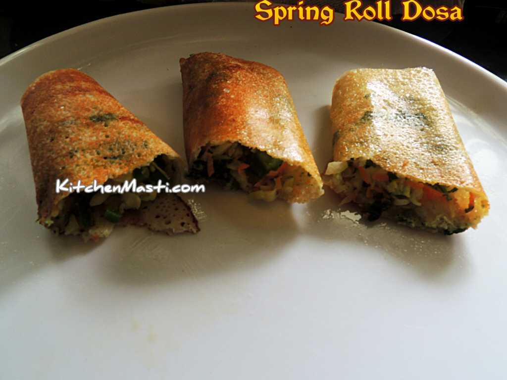 Spring Roll Dosa Recipe ( Pancake ) | Vegetarian Recipes
