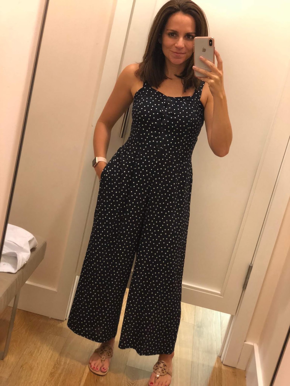 polka dot jumpsuit loft