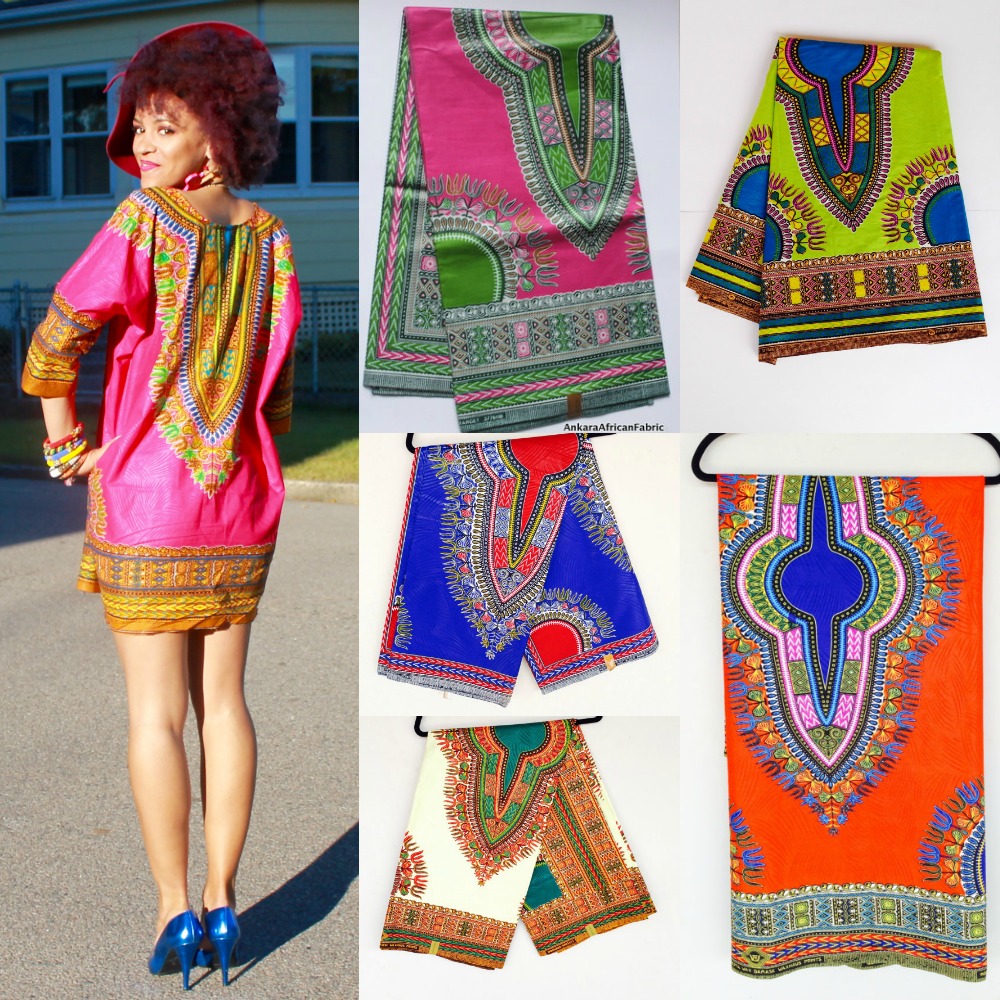 African Print Fabrics by the Yard Colorful Dashiki Fabric by The Yard