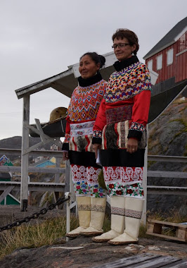 Greenlandic women in their traditional 'best dress'