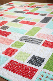 Grandstand quilt pattern found in the Fresh Fat Quarter Quilts book by Andy Knowlton of A Bright Corner - modern quilt in bright colors