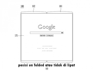 Tablet lipat LG dalam keadaan tidak dilipat Tablet lipat LG dalam keadaan tidak dilipat