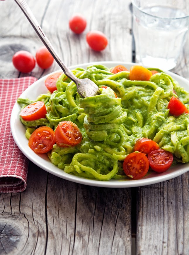 Creamy Avocado Pesto Zoodles Creamy Avocado Pesto Zoodles