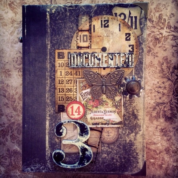 Altered & Inked Worn Book Cover Documented.