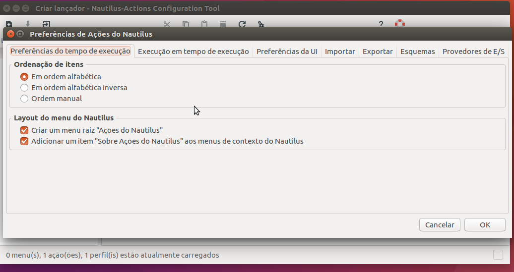 Adicionar entradas no menu de contexto do Nautilus, para Debian, Ubuntu
