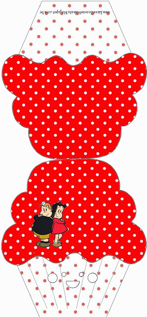 La Pequeña Lulú: Invitaciones para Cumpleaños para Imprimir Gratis. Tarjeta con forma de cupcake de La Pequeña Lulú.