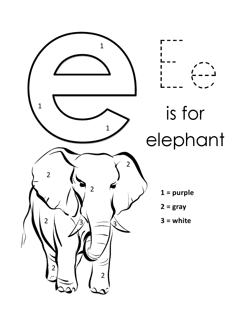 Kids Page: Alphabet Letter E lowercase Coloring Pages