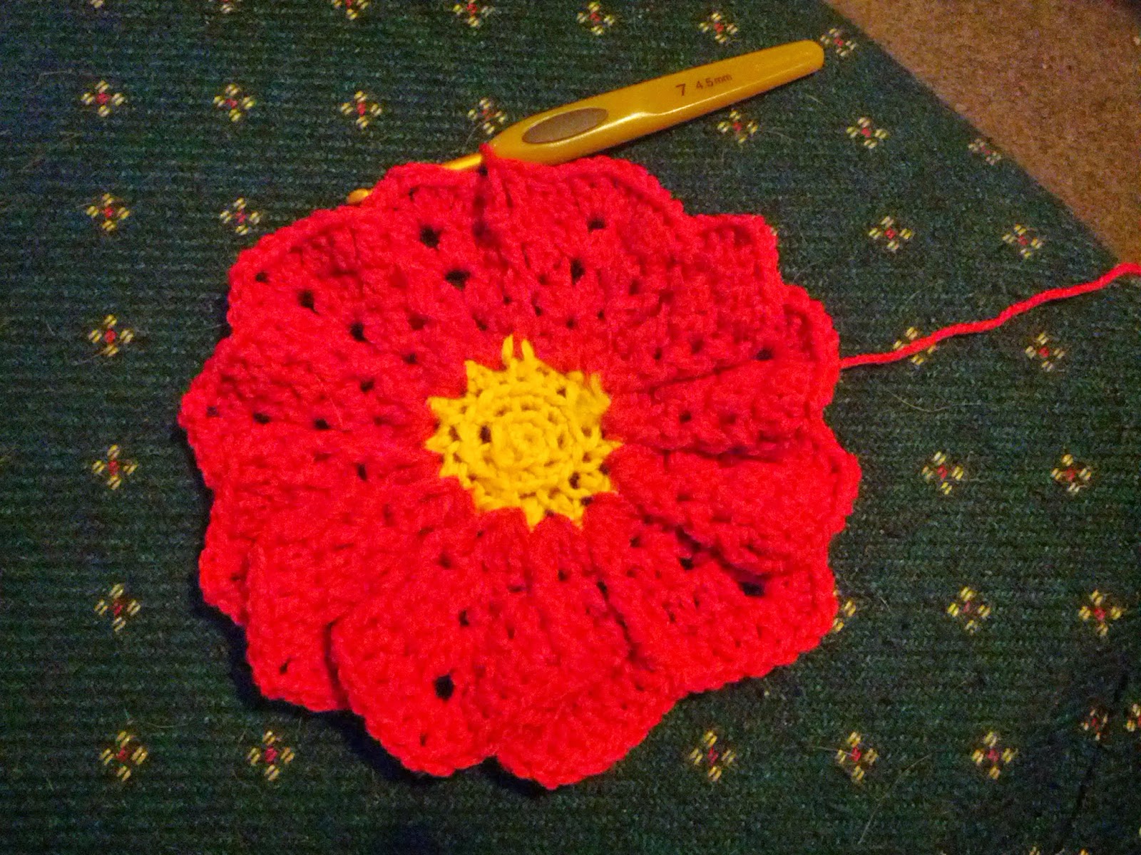 Blooming Lovely WIP Crochet Blanket Flower Applique