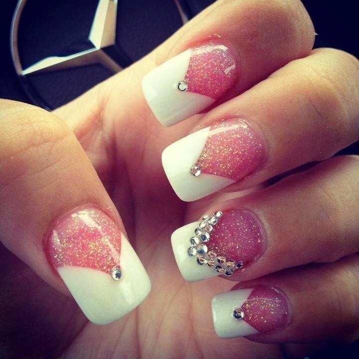French nails with rhinestones | Fashion's Feel | Tips and Body Care