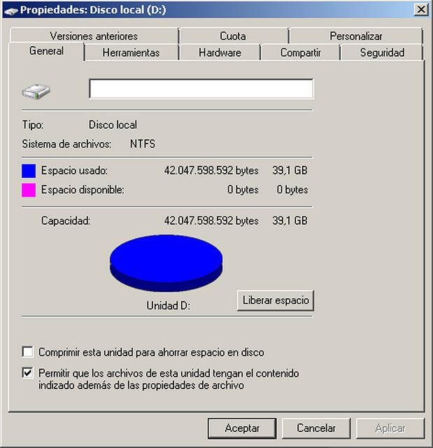 Marronetis: con el espacio en en Windows XP