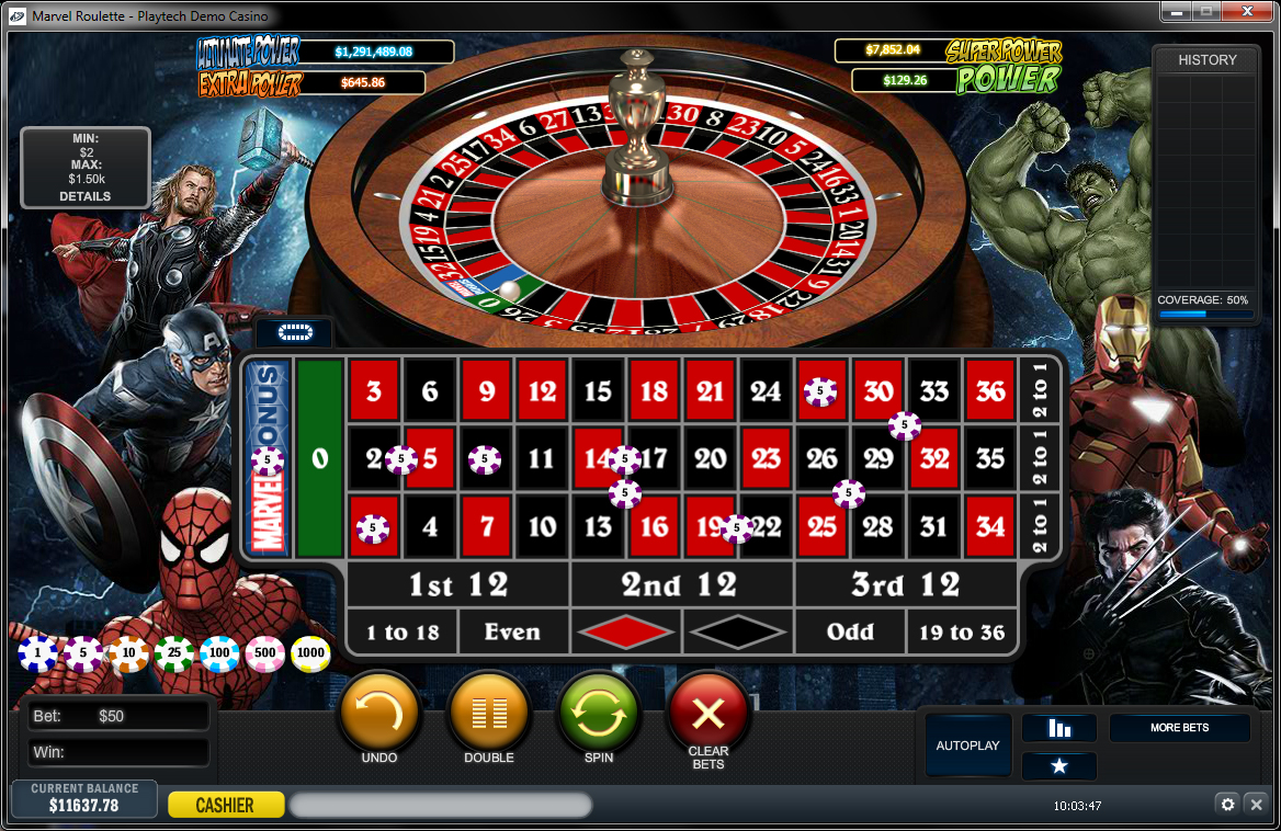 Marvel roulette jackpot