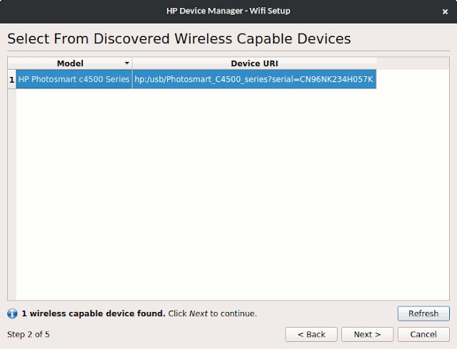 Select from discovered wireless capable devices