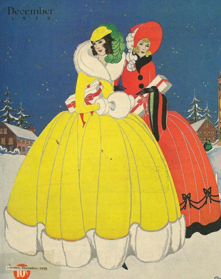 Παλιές κάρτες art deco για τα Χριστούγεννα