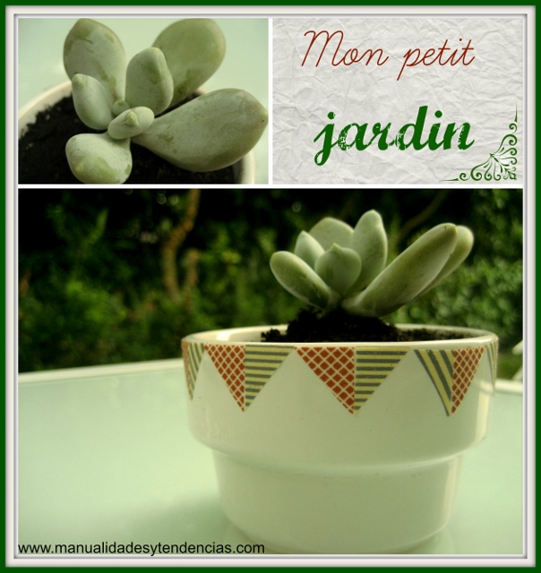 Maceta decorada con washi tape / Flower pot decoration with washi tape / Pot de fleurs décoré avec du masking tape