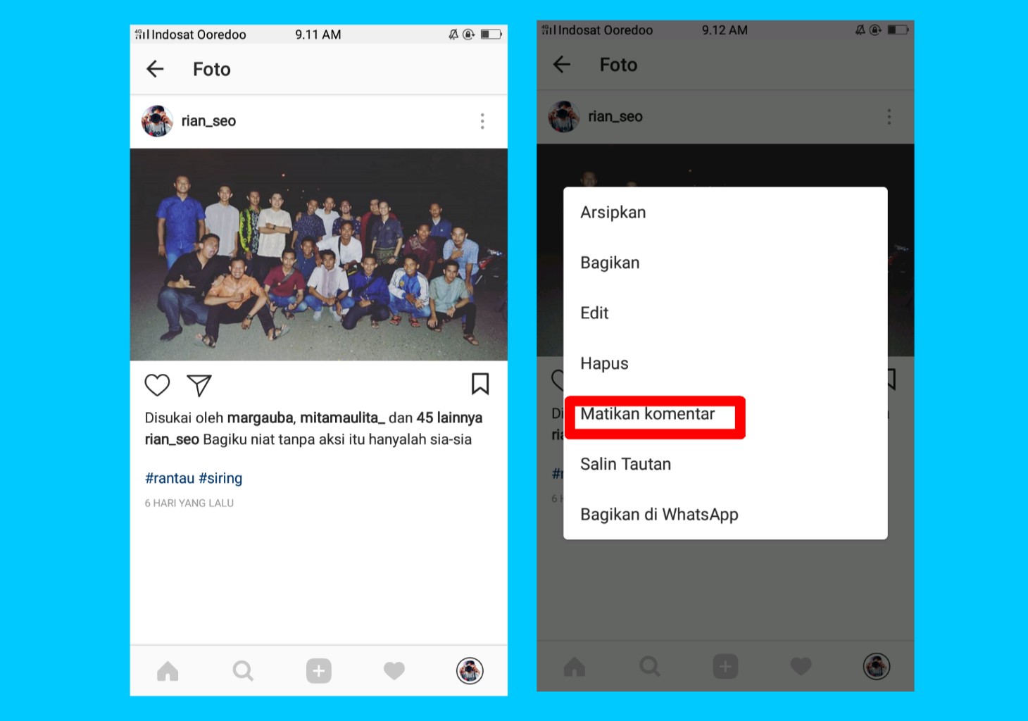 Cara Nonaktifkan Komentar Konten Instagram Milik Kamu