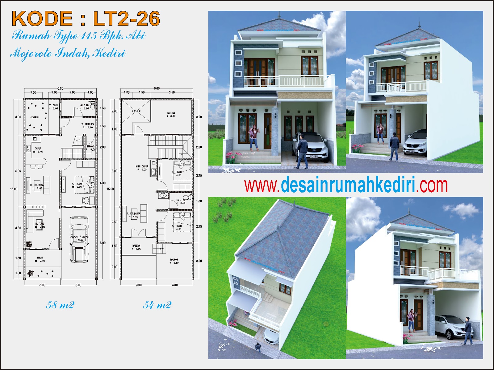 Lt2 26 Rumah Minimalis 2 Lantai Bpk Abi Di Kota Kediri Jasa