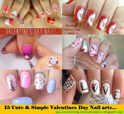 15 cute & simple Valentines day nail arts