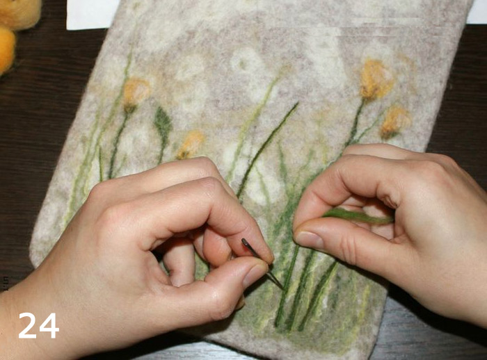 Case for tablet - felting from wool - tutorial