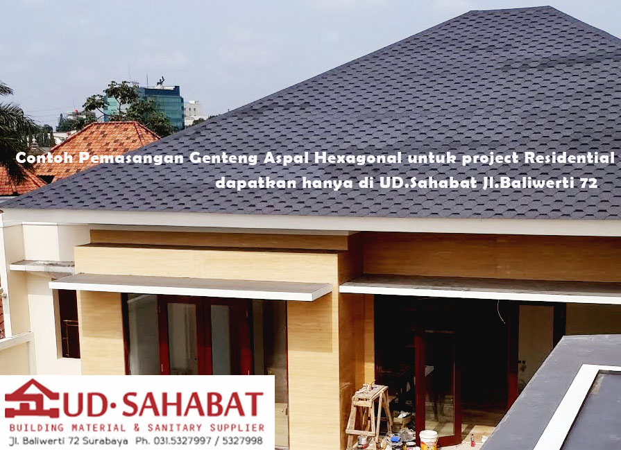 atap bitumen hexagonal genteng korea
