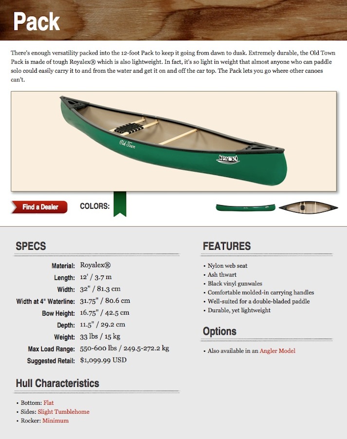 A drifting cowboy 12' Pack & 14' Hunter Discontinued Old Town Canoes