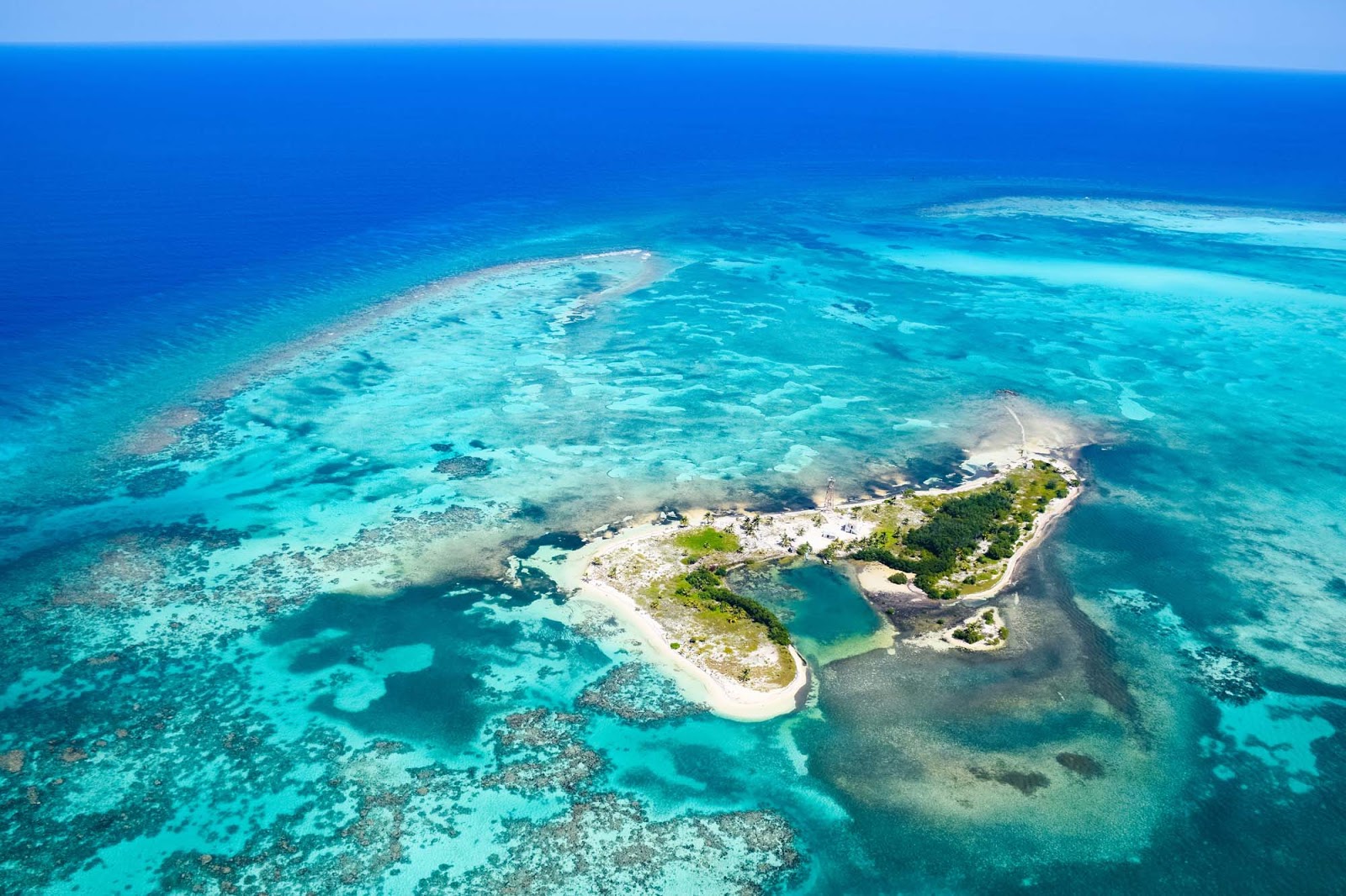 scenic flight over the blue hole