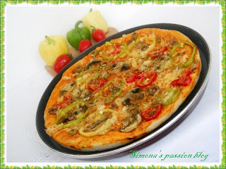Pizza cu piept de pui  la microunde