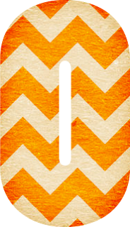 Abecedario con Zigzag Naranja. Orange Chevron Letters.