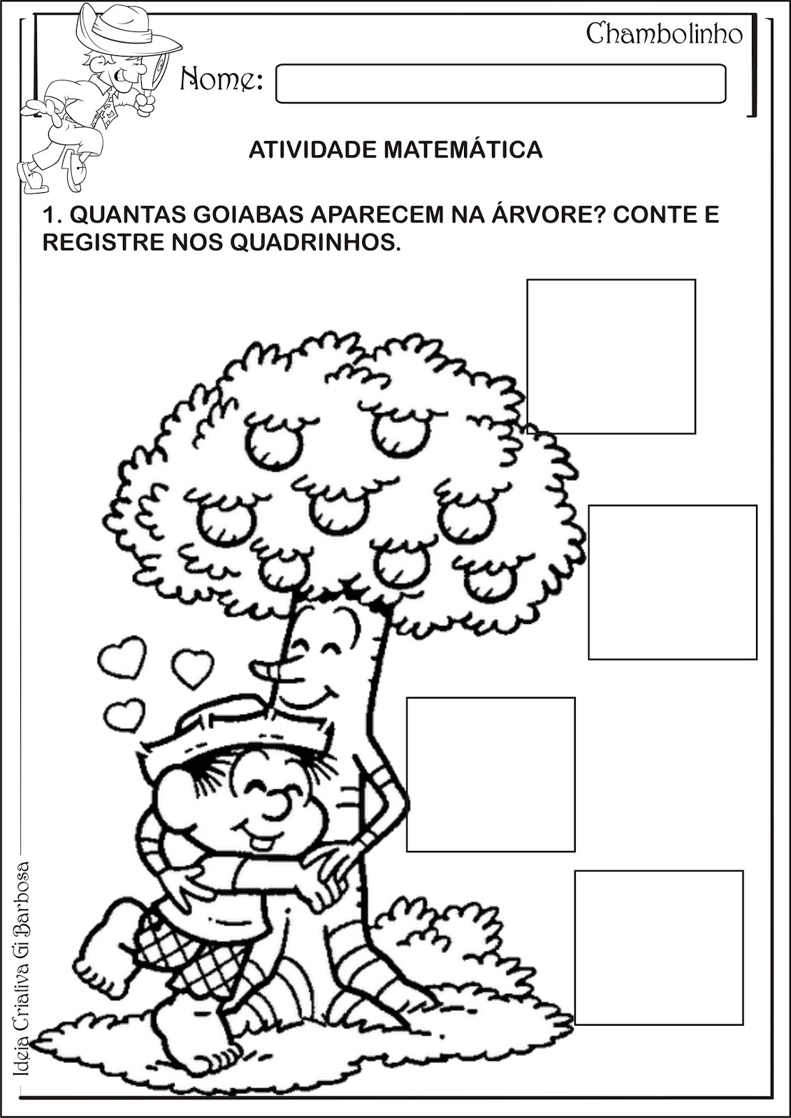 Atividade Matemática Educação Infantil Dia da Árvore Número e Quantidade.