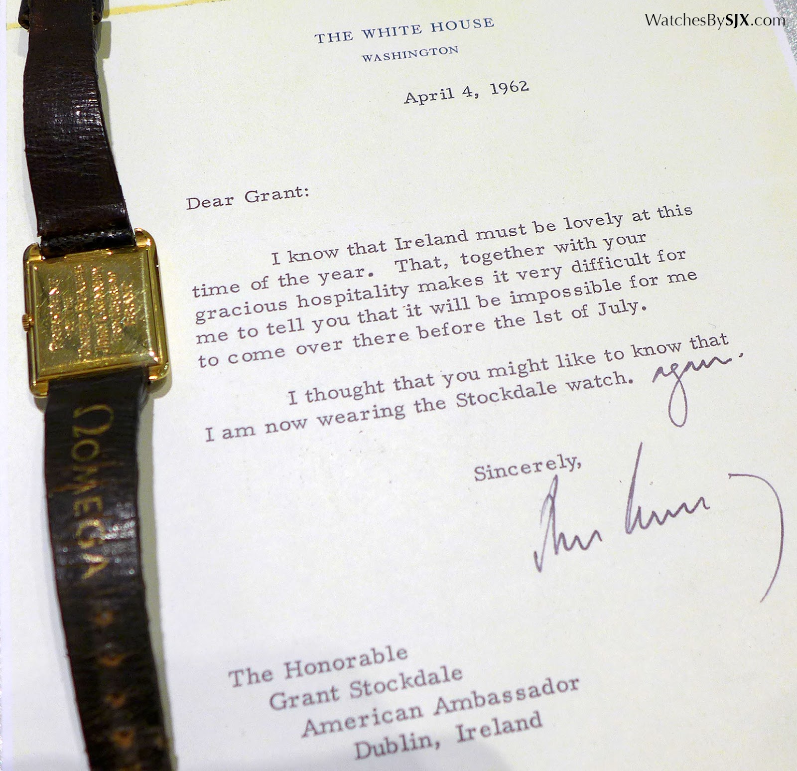 Watches By SJX Hands with John F Kennedy s Omega Wristwatch Watches By SJX Hands with John F Kennedy s Omega Wristwatch