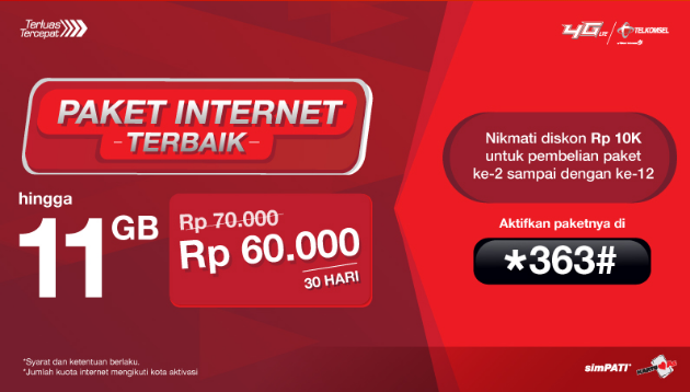 Info Cara Daftar Paket Internet Vaganza Telkomsel 6gb 11gb Paket Pedia