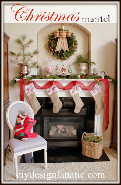 diy design fanatic, christmas, christmas mantel, christmas decorating