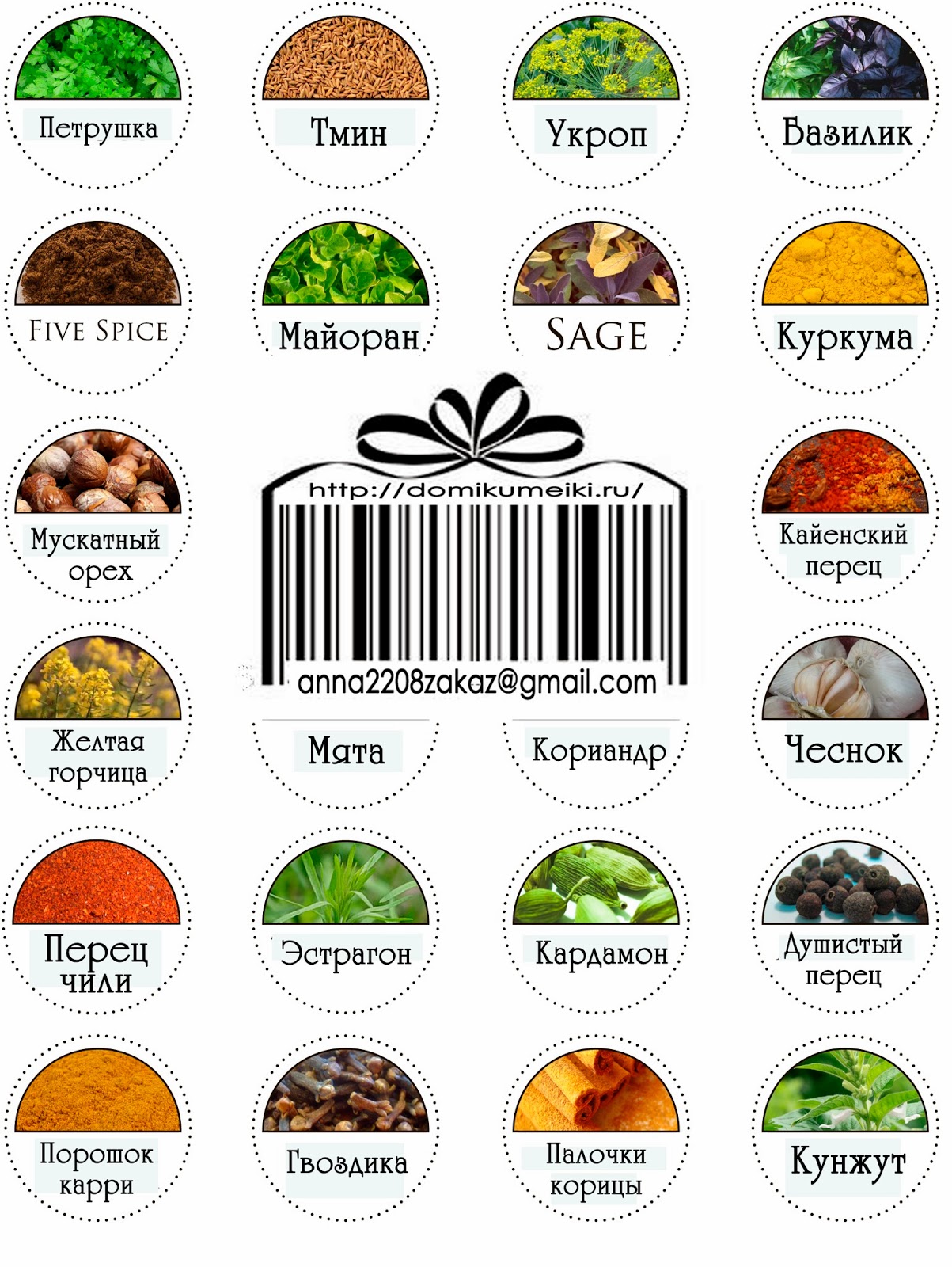 Ya tak mogu: Наклейки для специй