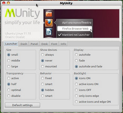 MyUnity Ubuntu 11.10