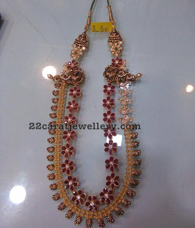 Antique Design Ruby Floral Set - Jewellery Designs